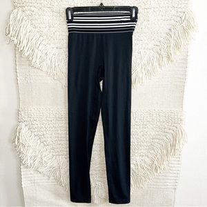 ALL ACCESS black with white striped waistband Center Stage high rise leggings XS